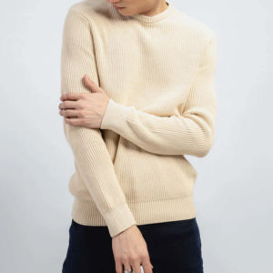 Fait sur mesure respirant OEM conception solide col rond Cardigan moelleux tricot 100% coton polaire hommes hiver haute qualité en gros - Product Image 3