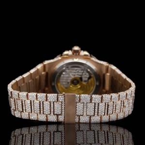 Montre automatique de luxe pour homme avec cristal saphir, diamants de laboratoire, mouvement suisse, style hip-hop, entièrement sertie de diamants - Product Image 5