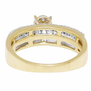 Bague unisexe de haute qualité en argent sterling 925 plaqué or, avec diamant fantaisie cultivé en laboratoire, coupe baguette conique, style punk, certifiée IGI - Product Image 4