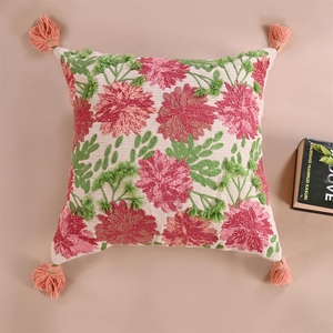 Fundas de cojín de algodón bellamente bordadas de 45x45 cm de lujo decorativas sostenibles sin azo a los mejores precios al por mayor - Product Image 2