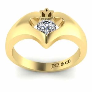 Bague Claddagh moderne en argent sterling 925 plaqué or avec diamant rond en édition limitée pour les femmes à la mode au meilleur prix - Product Image 4