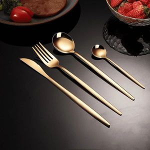 Juego de cubiertos de metal de acero inoxidable de peso Premium con apariencia elegante para uso en comedor de cocina de lujo en el hogar - Product Image 3
