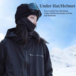 หน้ากากบาลาคลาวาผ้าพลัฌอุ่นๆ  รับสกรีนโลโก้  ระบายอากาศได้ดี ผลิตจากผ้าโพลีเอสเตอร์ 100% สำหรับกีฬาฤดูหนาว ตกปลา กิจกรรมกลางแจ้ง - Product Image 6