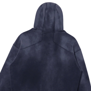 เสื้อมีฮู้ดผ้าคอตตอนโอเวอร์ไซส์สำหรับผู้ชายเสื้อกันหนาวผ้าฟลีซนุ่มแบบสวมหัวสีดำน้ำเงินซีดจาง - Product Image 6