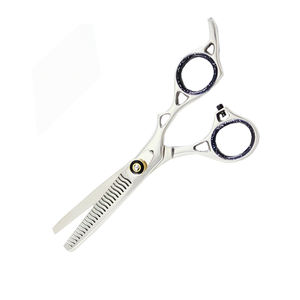 Tijeras de adelgazamiento con mango ruso, tijeras de peluquero, tijeras de acero inoxidable para el cabello, tijeras de adelgazamiento para salón de belleza con mango perforado - Product Image 4