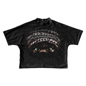 T-shirts pour hommes 100% coton thermique en éponge française recadrée Boxy Fit de haute qualité délavé à l'acide col en V Design - Product Image 1