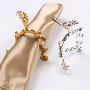 Luxury Style Manufacturer From India Unique Design Gold Metal <b>Leaf</b> Shape Napkin Ring for Wedding Party Dinnerware Decoration - Product Image 6
