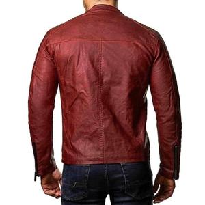 Vestes en cuir pour hommes avec étiquette personnalisée Offres Spéciales de taille confortable à bas prix fabriqué en usine pour les vestes en cuir pour hommes - Product Image 5