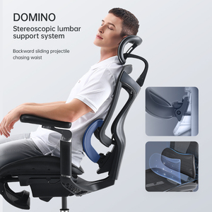 Chaise de bureau pivotante <span class=keywords><strong>Sihoo</strong></span> C300 de haute qualité avec dossier en tissu maillé, chaise de bureau ergonomique de luxe grise avec appui-tête - Product Image 4