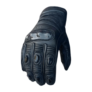 High Quality Black Genuine Cowhide Leather Motorbike Riding Gloves Breathable Printed Knuckle Armoured Unisex Auto Racing Wear - Product Image 2