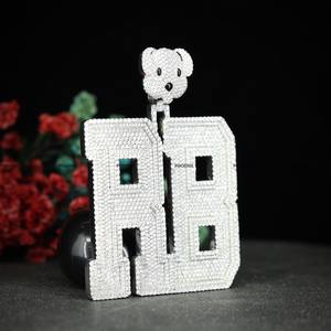 Round Brilliant Cut Moissanite Initial Letter <b>Pendant</b> for <b>Men</b> & Women by Phoenix Enterprise Iced Out Hip Hop jewelry <b>Pendant</b> - Product Image 2