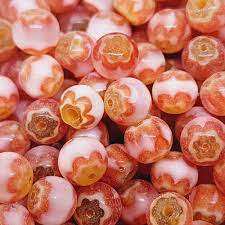 Cuentas espaciadoras de Chevron Vintage en rojo naranja blanco para fabricación de joyas y cuentas de cristal de Murano - Product Image 2