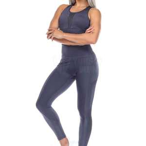 Ensemble de yoga respirant à motif solide pour femmes Vêtements de sport 2 pièces pour entraînement Fitness pour vêtements de sport - Product Image 4