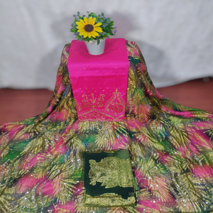 Tela de Alta Calidad, Moderna, con Cuentas, Estilo Fransawi, Dirac, Tejido Twill Jacquard, Chifón Estampado, 50% Algodón, 50% Poliéster, para Bodas - Product Image 2