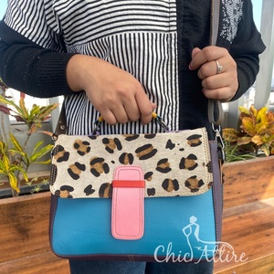 กระเป๋าสะพายข้างหนังรีไซเคิลพิมพ์ลายสัตว์ดีไซน์ใหม่สำหรับผู้หญิงกระเป๋าสะพายไหล่หนังสีสันสดใสหรูหราแบรนด์ดัง - Product Image 1