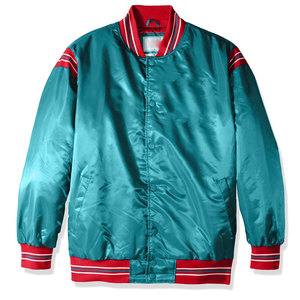 Chaqueta Universitaria de Satén Ligera con Logotipo Personalizado, Estilo Moderno, para Hombre, Cuello Alto, Chaqueta Varsity de Lona y Satén - Product Image 3