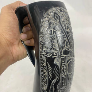 Taza de Beber de Cuerno de Vaca Pulido Ecológica de Alta Calidad, Estilo Animal, Forma Natural, Tamaño Personalizable, Tazas con Logotipo de la India en Oferta - Product Image 1