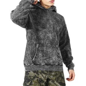 Sudadera con capucha lavada con ácido para hombre de último estilo, ropa informal de alta calidad, etiqueta privada personalizada, MOQ bajo, ODM, OEM - Product Image 1