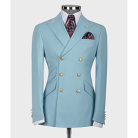 Costume de Mariage et d'Affaires Formel Homme Coupe Droite 2 Pièces Blazer Croisé à Trois Boutons Pantalon Col en V Imprimé Grande Taille