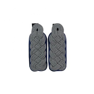 Epaulettes Azules con Ribete para Oficiales, Pliegues de Hombro Bordados Premium para Uniforme de Servicio - Product Image 1