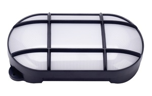 Lampada da parete per esterni a LED Cercis ovale con griglia 15W 950Lm 6500K IP65 nera (GSC 200205003) - Product Image 1