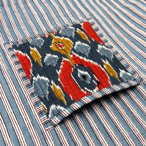 Sac fourre-tout élégant en coton imprimé Ikat gris bohème pour femme 100% pur coton écologique et polyvalent pour toutes les occasions - Product Image 3