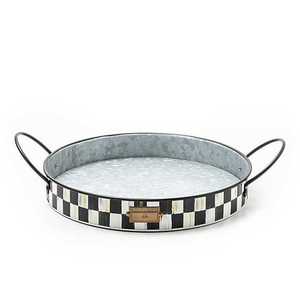 Handmade galvanized tray with premium <b>rustic</b> appeal for storing fruit candles or accessories on kitchen counters or <b>shelves</b> - Product Image 1