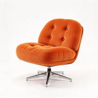 Fauteuil d'appoint pivotant moderne capitonné en velours pour salon et chambre à coucher