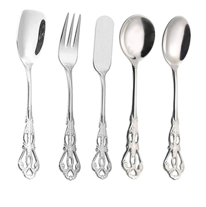 Artisanat de luxe en acier inoxydable cuillère à crème glacée Exigeant Dessert cuillère à café ensemble Royal Crafts prix de gros - Product Image 6