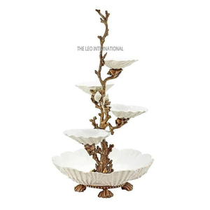 American Design Single Tier <b>Cake</b> <b>Stand</b> Resin Epoxy Mold High Quality Leafy Shape Aluminum <b>Cake</b> <b>Stand</b> for Party Event Use - Product Image 6