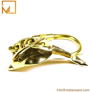 Nouvel arrivage de porte-clés en métal doré créatif design de poisson de mer vintage accessoires de sac de Offre Spéciale porte-clés cadeau polyvalent - Product Image 5