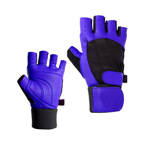 Guantes acolchados personalizados de medio dedo para entrenamiento, culturismo, entrenamiento, guantes de ciclismo, resistencia al corte, hechos de cuero - Product Image 3