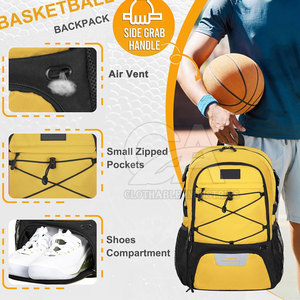 Sac à dos en nylon avec balles et poches pour chaussures Sac de basket-ball pliable Sac de sport de basket-ball étanche - Product Image 3
