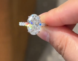 Luxueuse bague d'éternité en diamant 10K 14K 18K 5ct ovale plein meilleur cadeau d'amour de soi pour chaque occasion vole l'attention de la vie - Product Image 1