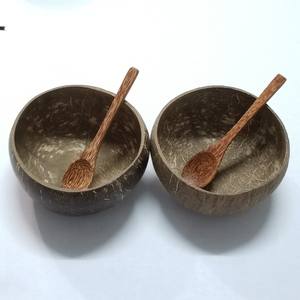 Ensemble de bols et cuillères en coquille de noix de coco, prix le plus bas, de haute qualité, cadeau sans danger pour les aliments, Logo gratuit par laser, fabriqué au Vietnam - Product Image 4