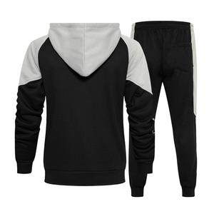 Survêtement en polaire 100% coton pour hommes Vêtements d'hiver à capuche avec fermeture éclair Ensemble pantalon respirant Jogging Running Wear personnalisé - Product Image 2