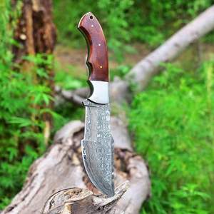 Couteau de chasse haut de gamme en acier Damas, lame pleine, haute durabilité, garantie 3 ans, pour activités de plein air, personnalisable OEM, vente en gros - Product Image 4