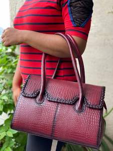 Sac à main en cuir pour femmes, fourre-tout à bandoulière imprimé à la main, Vintage, nouvelle collection - Product Image 4