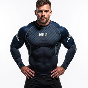 Protector de erupción de manga corta con completa y ajuste de compresión personalizado para MMA y diseño sublimado personalizado kimono de jiu jitsu - Product Image 3