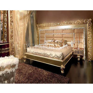 Cama de respaldo alto Premium para el hogar, conjunto de muebles de dormitorio de diseño de gran Villa, cama principal real y muebles de dormitorio - Product Image 1