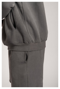 Conjunto de suéter con bordado personalizado para mujer, Conjunto de sudadera con capucha y Jogger informal liso, conjunto de pantalones cortos de algodón y lana unisex para hombre - Product Image 4