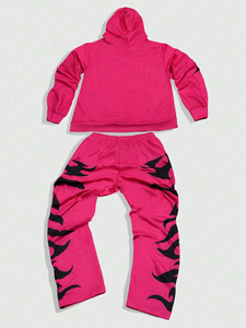 Survêtement de sport décontracté de haute qualité personnalisé unisexe blanc à manches longues avec logo imprimé - Product Image 3