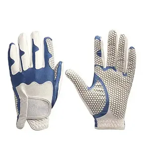 Gants de golf en cuir de cabretta de peau de mouton avec design imprimé personnalisé, pour droitier, logo personnalisé, cuir véritable, légers, fermeture à glissière. - Product Image 1
