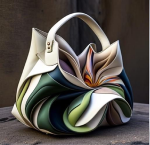 Bolso de mano verde oliva con textura de hoja escultórica en 3D. Disponible a precios de mayoreo. - Product Image 6