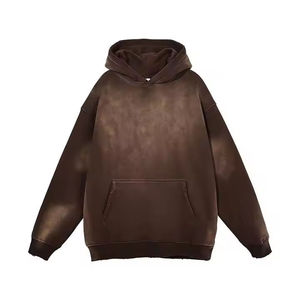 Vente chaude Hommes Acide Lavé Surdimensionné Hoodies Logo Personnalisé Impression Streetwear Sweat À Capuche Soleil Faded Service OEM - Product Image 4