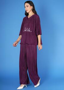 Latest Shop Hub Women's Kaftan Style Co-Ord Set Solid Crush Satin Versatile Casual Outfit Two Piece Dress - Product Image 2