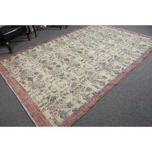 พรมขนสัตว์สีเบจสีน้ำตาล7.1x10.7ฟุตแบบคลาสสิกงานเย็บปะติดปะต่อกันดีไซน์แบบตุรกีสำหรับห้องนั่งเล่นสี่เหลี่ยมผืนผ้าห้องโถงทางเดินยางสำหรับข้างเตียง - Product Image 2