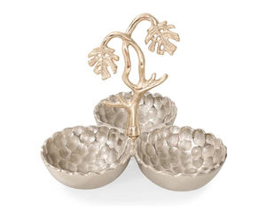 Vantage-Cuenco de diseño moderno de fundición de aluminio para vajilla, cuenco de bambú de diseño único con base decorativa, cuenco de pedestal - Product Image 3