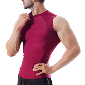 Débardeur de compression extensible pour homme – Haut de sport, yoga, fitness, couleur unie, prix bas, vêtement d'entraînement pour l'extérieur - Product Image 2