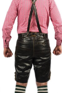 Pantalones Cortos de Cuero Alemanes para Hombre, Lederhosen Bávaros Alemanes, Pantalones Cortos de Cuero Auténticos de Alta Calidad, Pantalones Cortos de Cuero para Hombre, Estilo Antiguo SS-0011 - Product Image 4